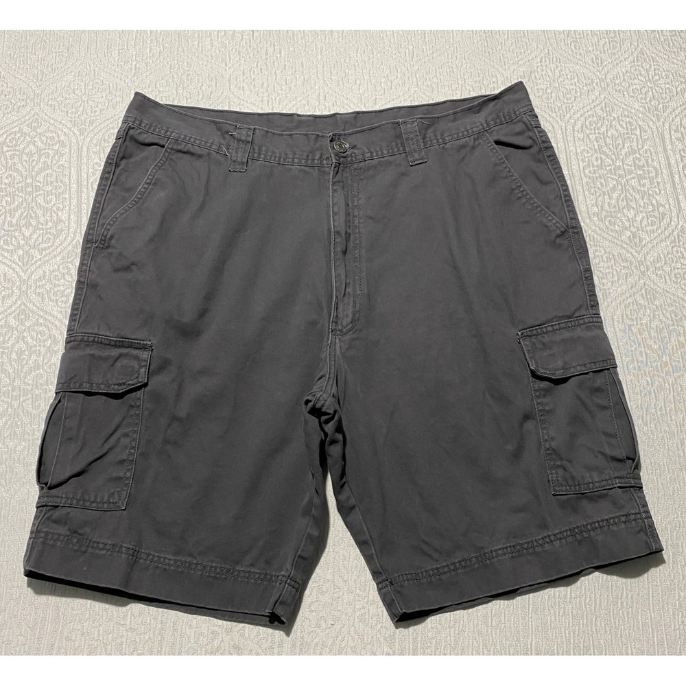 Full Blue Mens Grey Cargo Shorts Size 40 Cotton Utility Workwear Casual